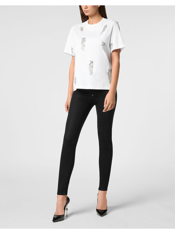 PHILIPP PLEIN PHILIPP PLEIN T-Shirt 22921 Biały Over Fit