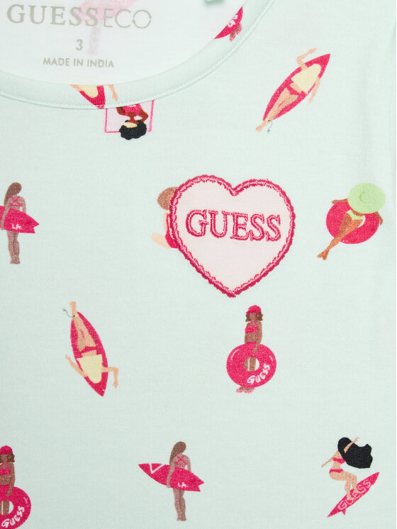 Guess Guess Sukienka codzienna K4GK36 K6YW3 Zielony Regular Fit
