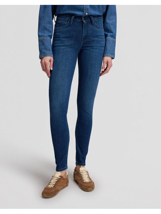 Lee Lee Jeansy SCARLETT HIGH Niebieski Skinny Fit