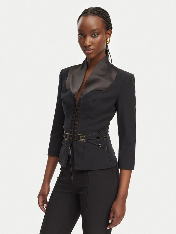 Elisabetta Franchi Sacou GI-202-61E2-V590 Negru Regular Fit