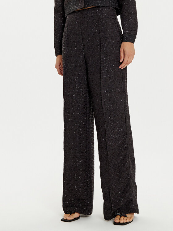 LOLA CASADEMUNT Pantaloni din material MF2414024 Negru Wide Leg