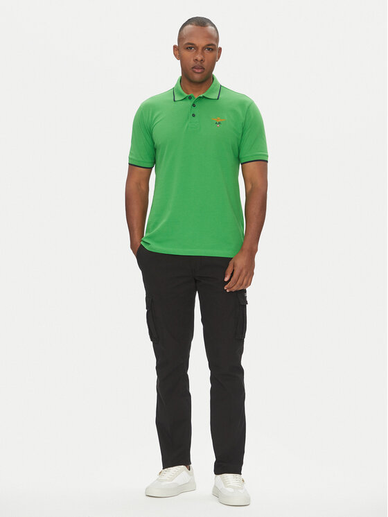 Aeronautica Militare Aeronautica Militare Medžiaginės kelnės 251PA1329CT2443 Juoda Regular Fit