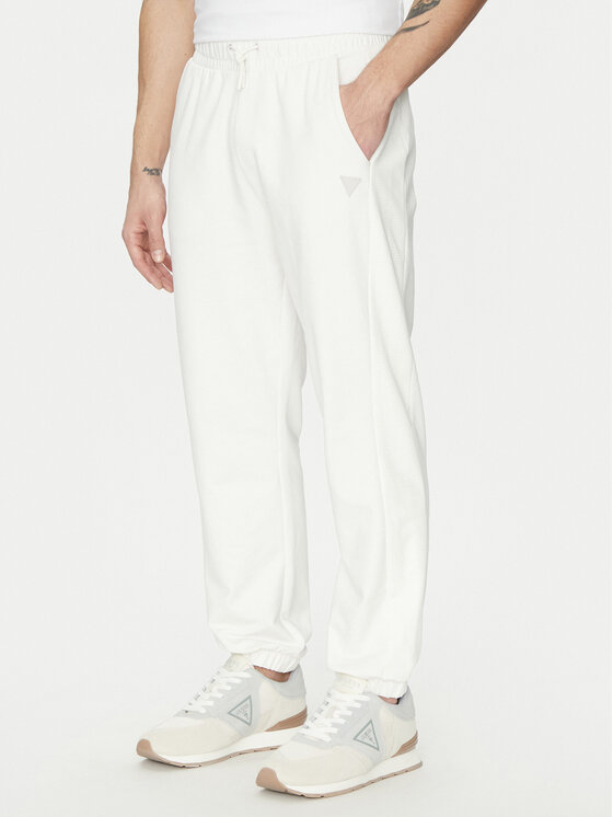 Guess Guess Pantaloni trening Z5GB06 K6ZS1 Alb Regular Fit