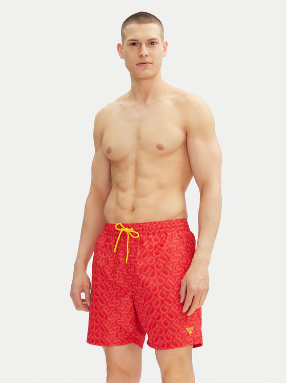 Guess Guess Pantaloni scurți pentru înot F4GT06 WG2A2 Roșu Regular Fit