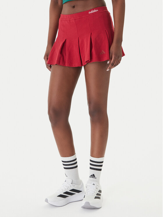 adidas Fustă plisată Seasonal Essentials Colorpop KD3372 Roșu Loose Fit