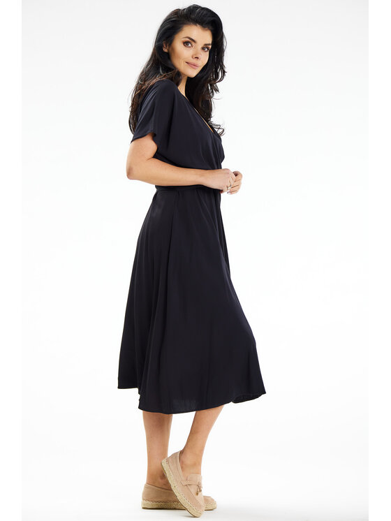 Awama Awama Sukienka letnia A642 Czarny Basic Fit