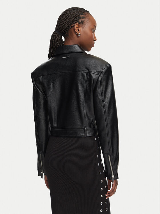 KARL LAGERFELD KARL LAGERFELD Μπουφάν από απομίμηση δέρματος B3W14008 Μαύρο Regular Fit