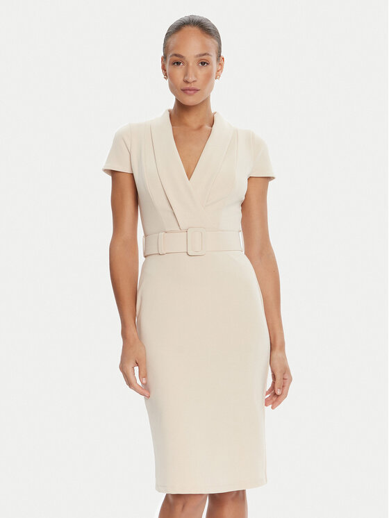 Rinascimento Rinascimento Kokteilikleit CFC0125582003 Beež Slim Fit