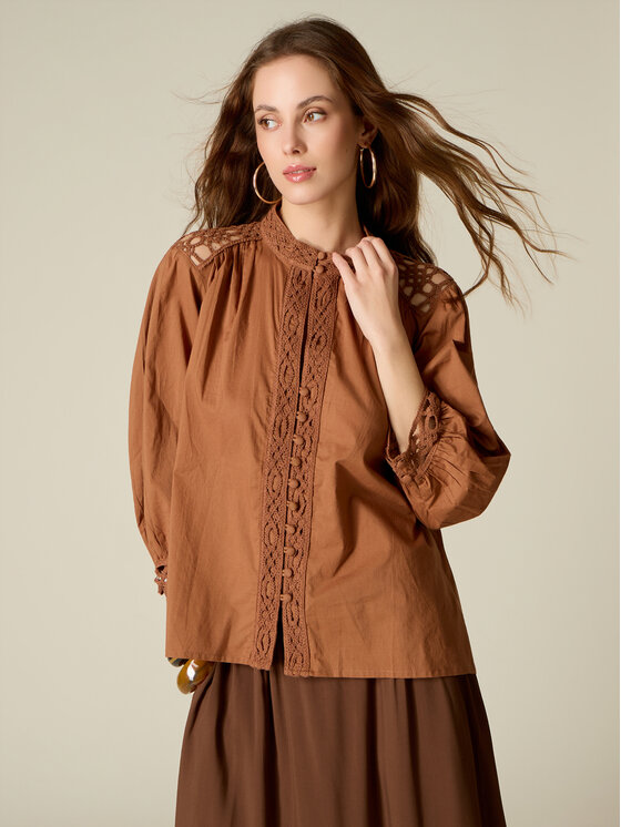 Oltre Oltre Camicia 5028J000808N027 Marrone Regular Fit