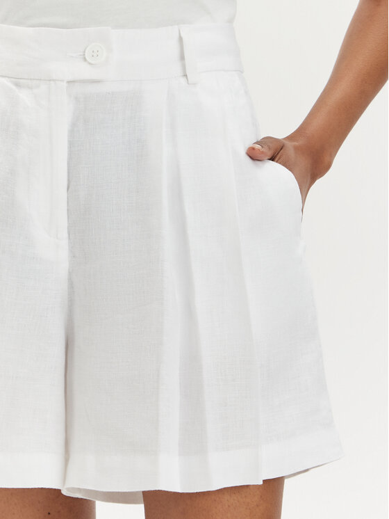 Sisley Sisley Šortky z materiálu 4AGHL9013 Bílá Regular Fit