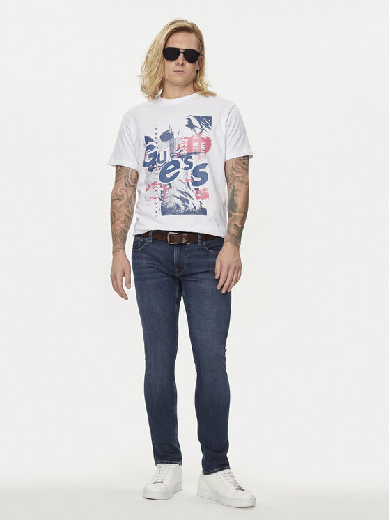 Guess Guess T-Shirt M4YI02 I3Z14 Biały Regular Fit