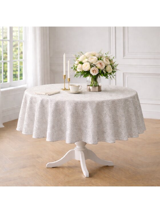 Roseberry Home Roseberry Home Obrus bawełniany z srebrną nicią Shiny Silverline Czerwony