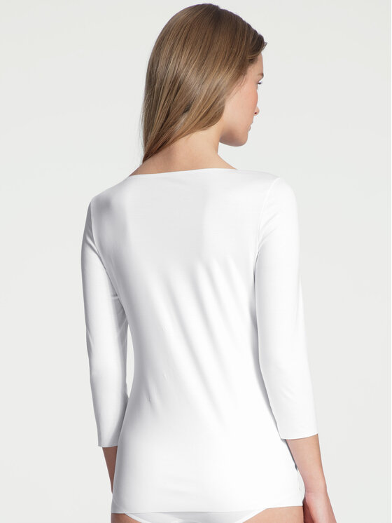 Calida Calida Longsleeve 15391 Biały Slim Fit
