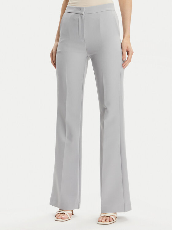 Maryley Maryley Pantaloni din material 24EB587/43LU Gri Wide Leg