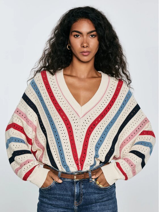 BIG STAR BIG STAR Sweter VIKA_102_160 Beżowy Comfort Fit
