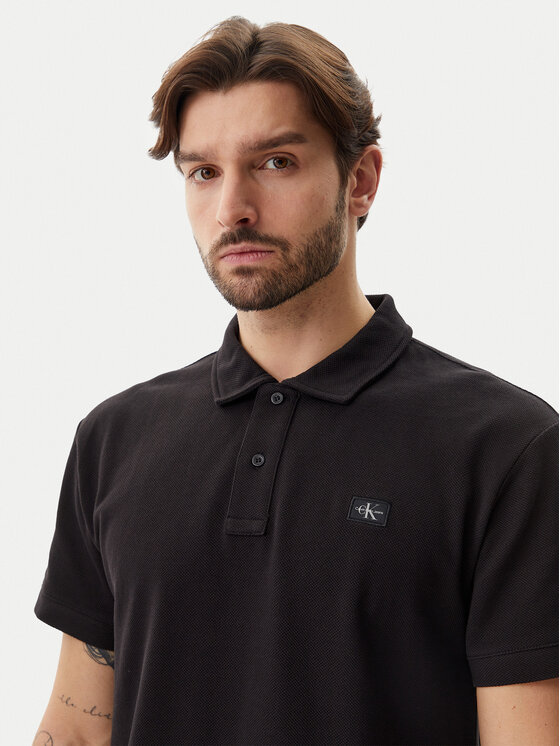 Calvin Klein Jeans Calvin Klein Jeans Тениска с яка и копчета J30J327040 Черен Regular Fit