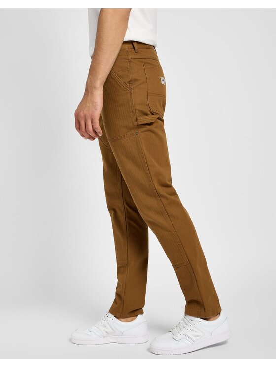 Lee Lee Spodnie materiałowe Double Knee Carpenter Brązowy Straight Fit