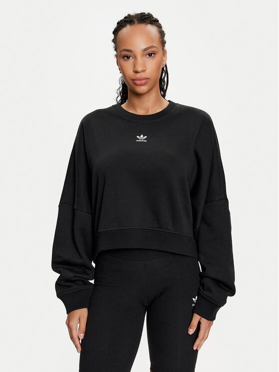 adidas adidas Mikina Essentials IW0953 Černá Loose Fit