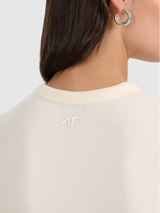 4F 4F T-shirt 4FRSS25TTSHF2749-11S Bianco Slim Fit