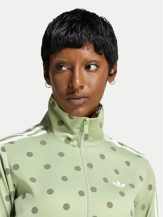 adidas adidas Bluza Satin Polka Dots Tt Track Top LI2854 Zielony Regular Fit
