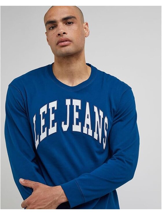 Lee Lee T-shirt LS VARSITY TEE Blu Regular Fit