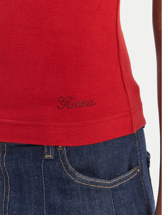 Guess Guess Bluză W6RP16 KD012 Roșu Regular Fit