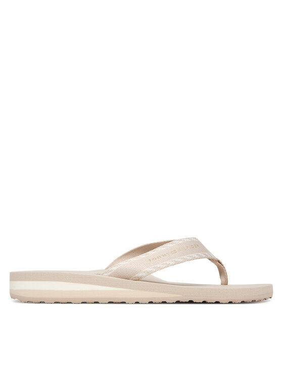 Tommy Hilfiger Tommy Hilfiger Žabky Webbing Beach Sandal FW0FW09038 Écru