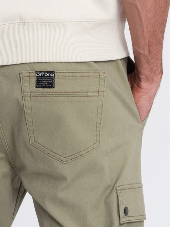 Ombre Ombre Joggery OM-PAJO-0125 Khaki Cargo Fit