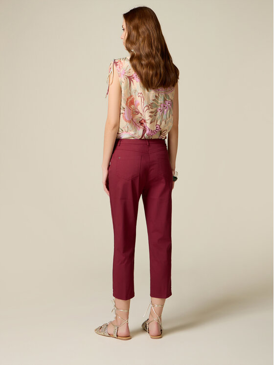 Oltre Oltre Pantaloni di tessuto P737R009311N029 Viola Cropp Fit