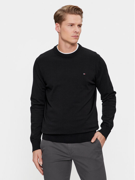 Tommy Hilfiger Sveter MW0MW30955 Čierna Regular Fit