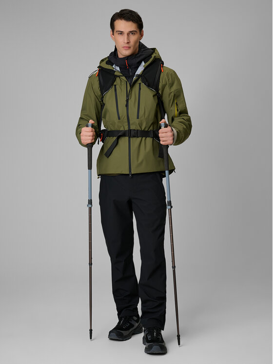 4F 4F Kurtka przeciwdeszczowa TREKKING Khaki Regular Fit