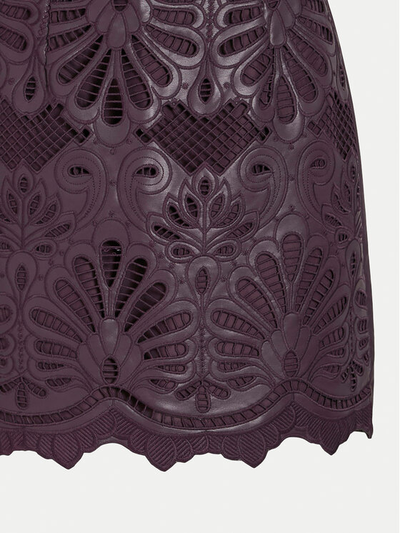 Vila Vila Fustă din imitație de piele Paz 14102686 Violet Slim Fit