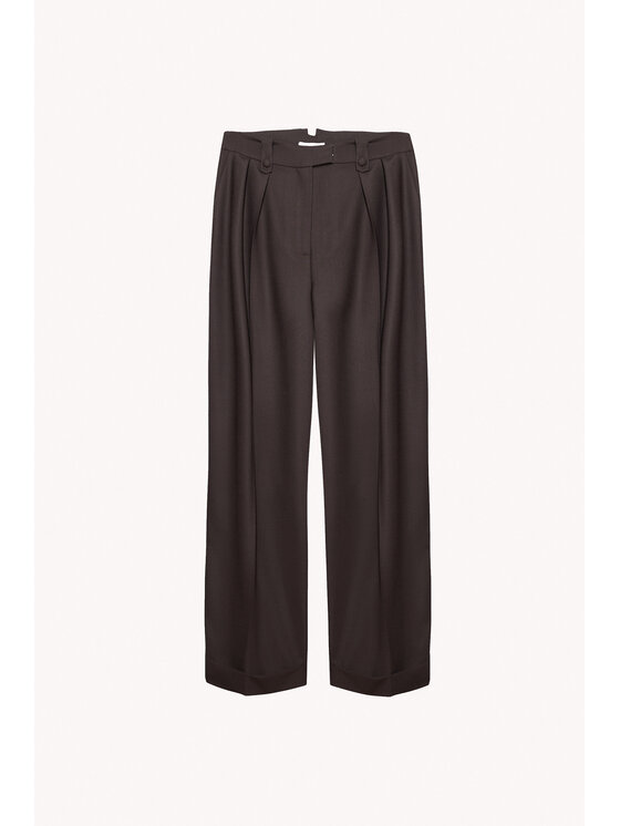 Epuzer Epuzer Spodnie materiałowe Pegasus wool Brązowy Loose Leg