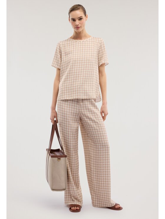 Trussardi Trussardi Pantaloni di tessuto P271A102395N0LB Crema Over Fit