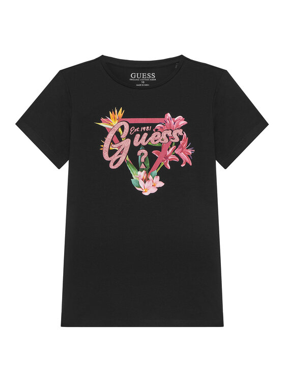 Dziewczęcy T-Shirt Guess, Rozmiar 10Y, Czarny, J5GI16 K6YW4