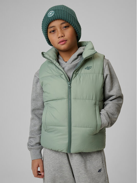 4F 4F Kamizelka OUTERWEAR Turkusowy Regular Fit