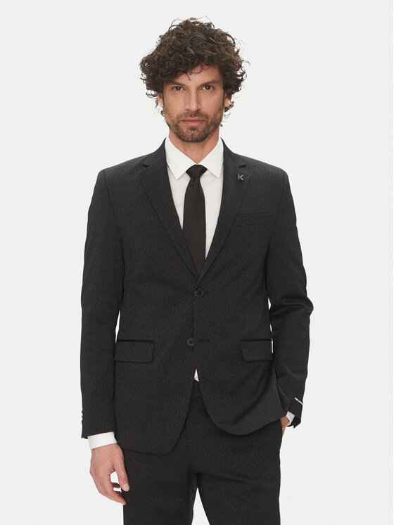 KARL LAGERFELD Giacca da abito 155244 552042 Nero Regular Fit, taglia : 52