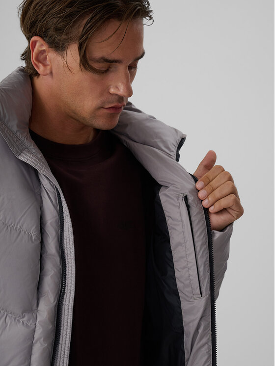 4F 4F Kurtka puchowa CITY JACKETS Szary Regular Fit