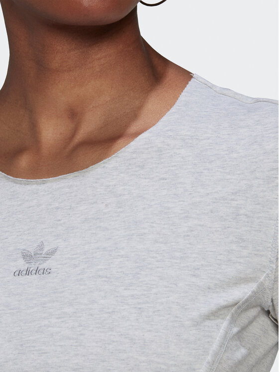 adidas adidas T-krekls Crop Loungewear HL9130 Pelēks Regular Fit