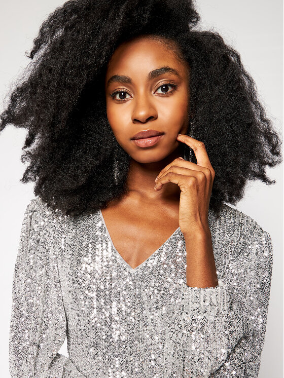 Patrizia Pepe Patrizia Pepe Bluza 2C1231/A6W6-S581 Srebrna Regular Fit