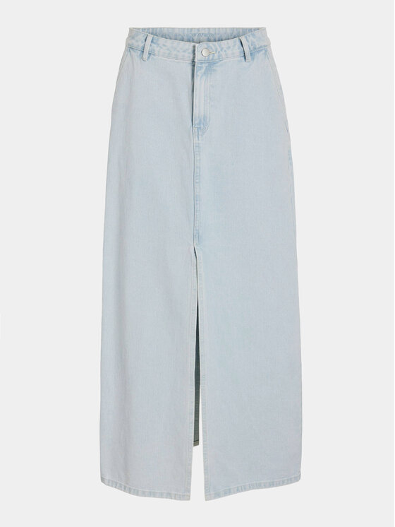 Vila Vila Jeans suknja Kira 14096846 Svijetloplava Regular Fit