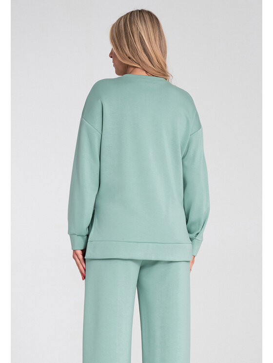 FIGL FIGL Bluza M1203 Zielony Regular Fit