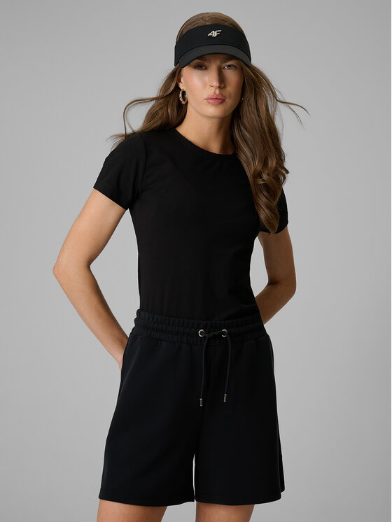 4F 4F T-Shirt ESSENTIAL 4 Czarny Slim Fit