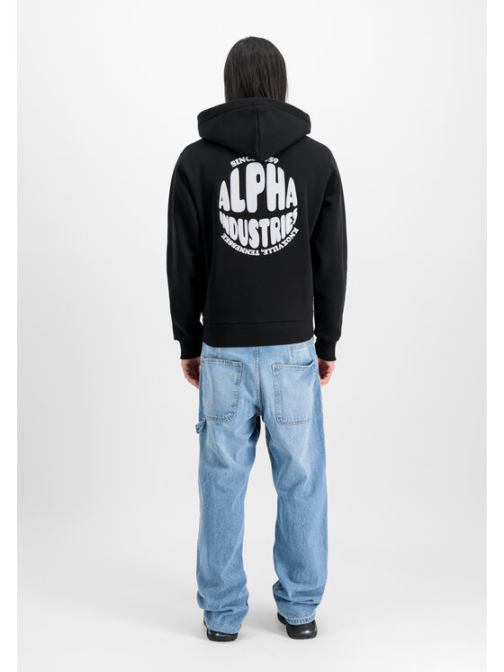 Alpha Industries Alpha Industries Bluza Logo Back Print Hoodie Czarny Regular Fit