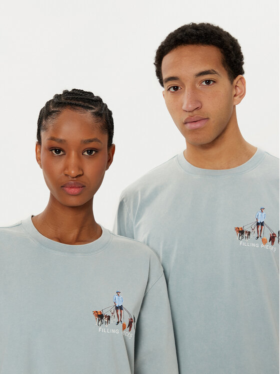Filling Pieces Filling Pieces T-Shirt Unisex Dog Walker 7449981 Zielony Regular Fit