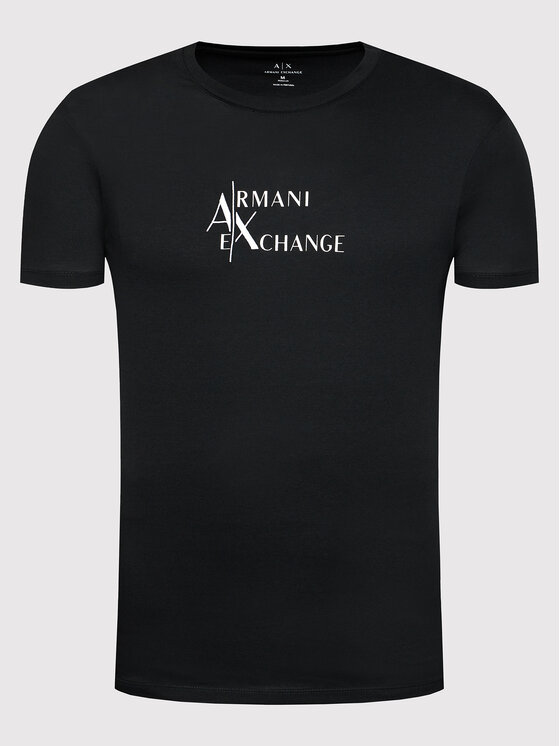 Armani Exchange Armani Exchange T-Shirt 6KZTAX ZJ5LZ 1200 Czarny Regular Fit