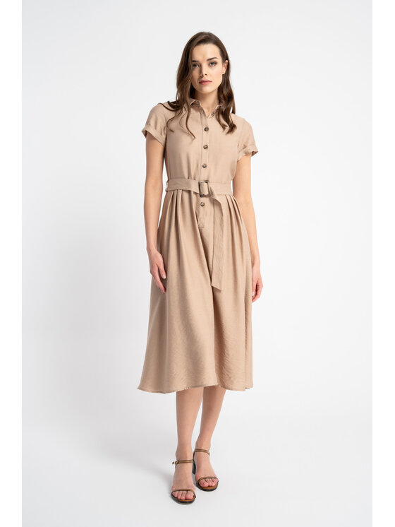 CLICK Letné šaty 60-6082 Béžová Comfortable Fit