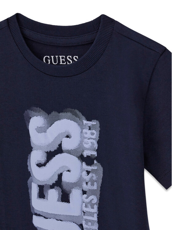 Guess Guess T-krekls N6RI11 K8HM4 Tumši zils Regular Fit