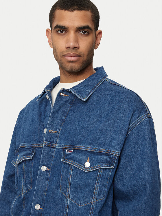 Tommy Jeans Tommy Jeans Traper jakna Aiden DM0DM19366 Plava Oversize