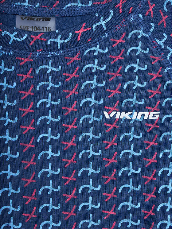 Viking Viking Komplet bielizny termoaktywnej Nino Kids Set 500/21/6590/46 Granatowy Skinny Fit
